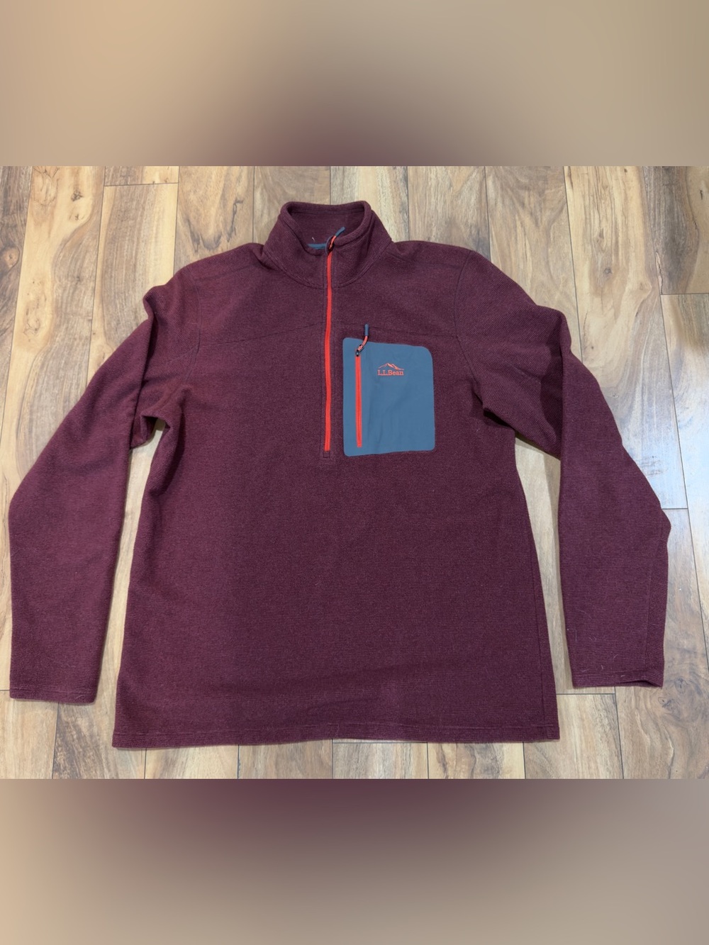 L.L.Bean Cresta Fleece 1/4 Zip Pullover Men’s Burgundy Sz L Tall Outdoor Hiking
